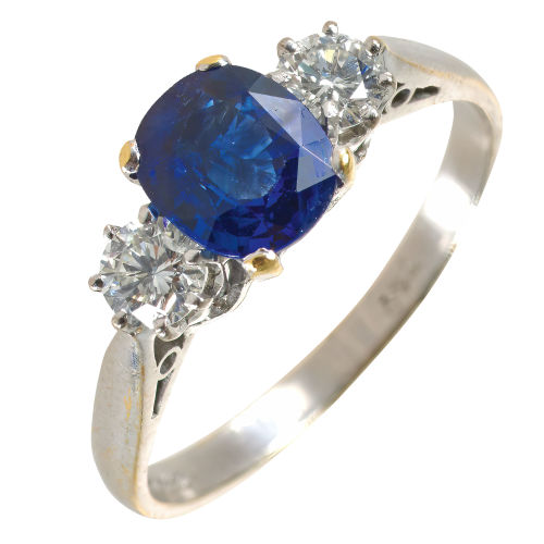 SAPHIR-BRILLANT-RING : (DOBIASCHOFSKY AUKTIONEN AG)