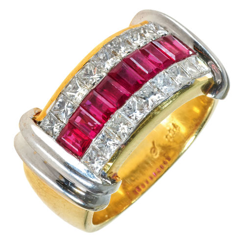 RUBIN-DIAMANT-RING : (DOBIASCHOFSKY AUKTIONEN AG)