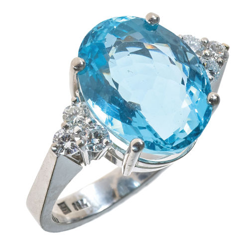 AQUAMARIN-BRILLANT-RING : (DOBIASCHOFSKY AUKTIONEN AG)