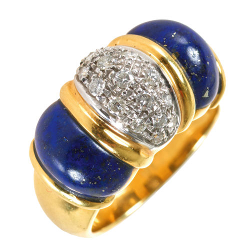BRILLANT-LAPISLAZULI-RING : (DOBIASCHOFSKY AUKTIONEN AG)