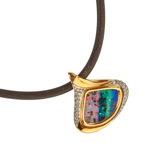 OPAL-BRILLANT-ANH�NGER MIT KETTE : (DOBIASCHOFSKY AUKTIONEN AG)