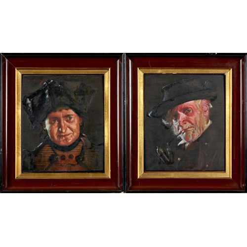 CARL KRONBERGER : Bauernportr�ts. Gegenst�cke (DOBIASCHOFSKY AUKTIONEN AG)