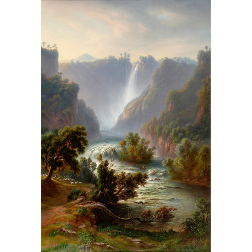 JOHANN RUDOLF B�HLMANN : Die Wasserf�lle bei Tivoli mit Staffage (DOBIASCHOFSKY AUKTIONEN AG)