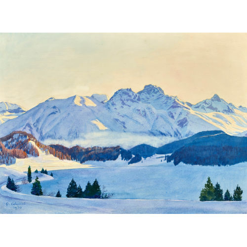 PLINIO COLOMBI : Engadiner Winterlandschaft (DOBIASCHOFSKY AUKTIONEN AG)