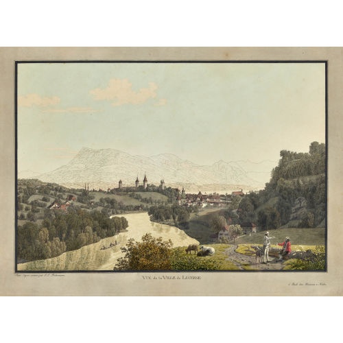 JOHANN JAKOB BIEDERMANN : 'Vue de la ville de Lucerne' (DOBIASCHOFSKY AUKTIONEN AG)