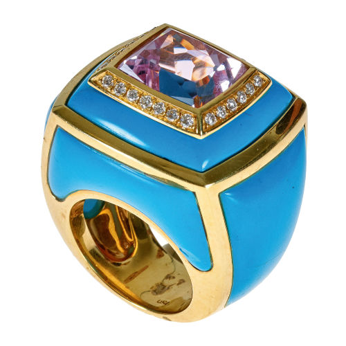 KUNZIT-BRILLANT-RING : (DOBIASCHOFSKY AUKTIONEN AG)
