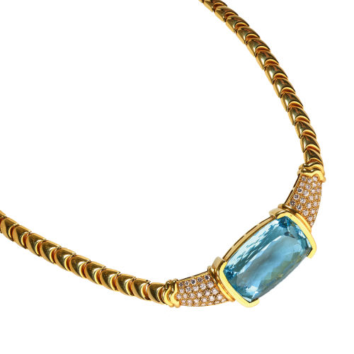 AQUAMARIN-BRILLANT-COLLIER : (DOBIASCHOFSKY AUKTIONEN AG)