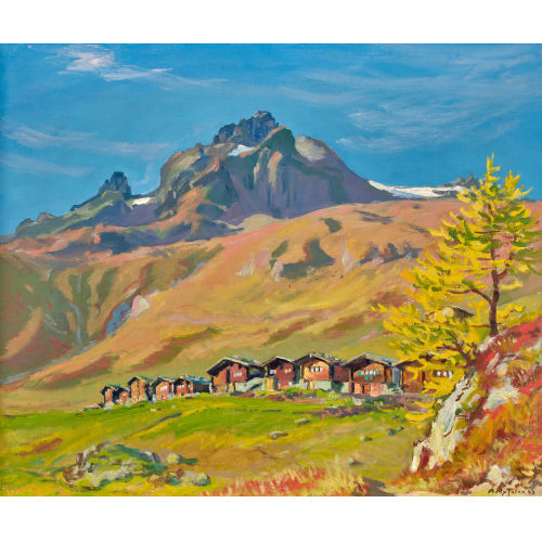 ALBERT NYFELER : 'Lauchernalp mit Hockenhorn' (DOBIASCHOFSKY AUKTIONEN AG)