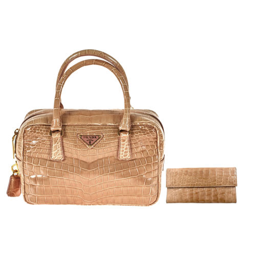 PRADA : Tasche 'Crocodile Bauletto' und Portemonnaie, 2000er Jahre (DOBIASCHOFSKY AUKTIONEN AG)