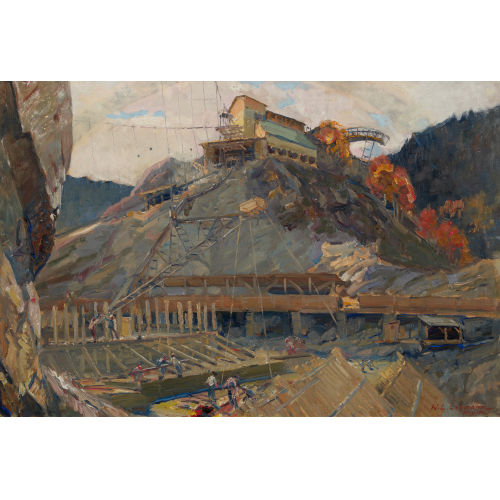 WILHELM LUDWIG LEHMANN : Bau der Staumauer Schr�h im W�gital (DOBIASCHOFSKY AUKTIONEN AG)