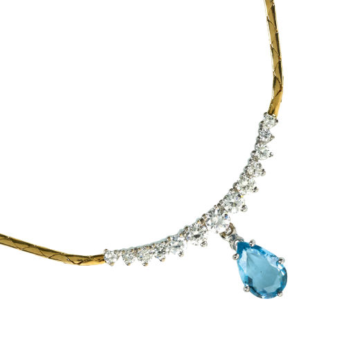 AQUAMARIN-BRILLANT-COLLIER : (DOBIASCHOFSKY AUKTIONEN AG)