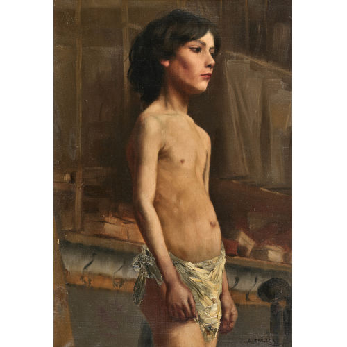 MARIE-AUGUSTIN ZWILLER : Bildnis eines Knaben (DOBIASCHOFSKY AUKTIONEN AG)