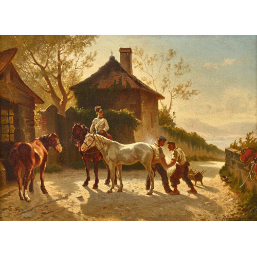 CHARLES JEAN FERDINAND HUMBERT : Beim Hufschmied (DOBIASCHOFSKY AUKTIONEN AG)