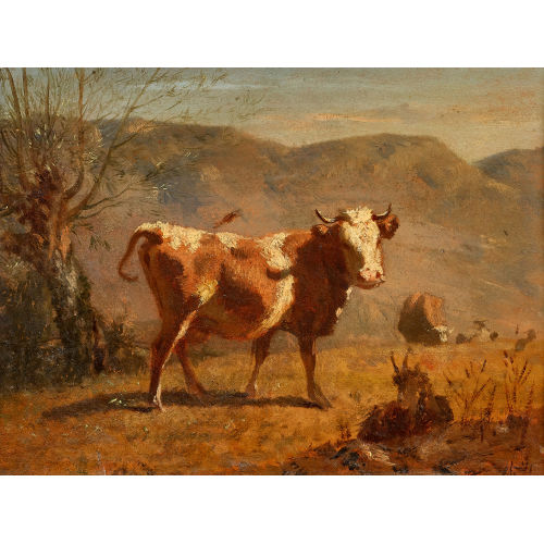 CHARLES JEAN FERDINAND HUMBERT : K�he und Ziege auf der Weide (DOBIASCHOFSKY AUKTIONEN AG)