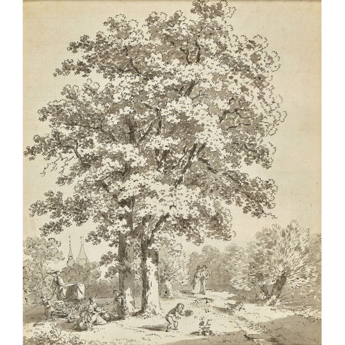 18./19. JH. SCHWEIZ : Sonntagsidylle unter B�umen (DOBIASCHOFSKY AUKTIONEN AG)