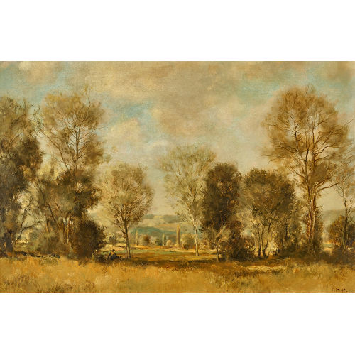 RUDOLF M�LLER : Landschaft mit Wiese und B�umen (DOBIASCHOFSKY AUKTIONEN AG)