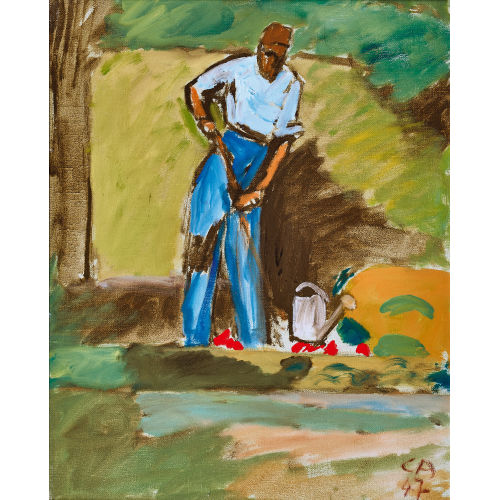 CUNO AMIET : Walter Sautter als G�rtner auf der Oschwand (DOBIASCHOFSKY AUKTIONEN AG)