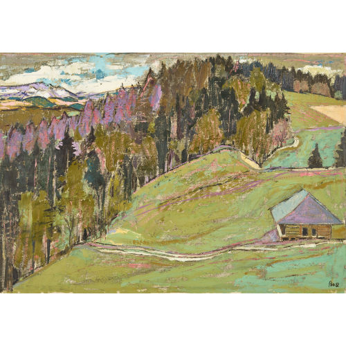 ERNST BAUMANN : Bauernhaus in den Voralpen (DOBIASCHOFSKY AUKTIONEN AG)