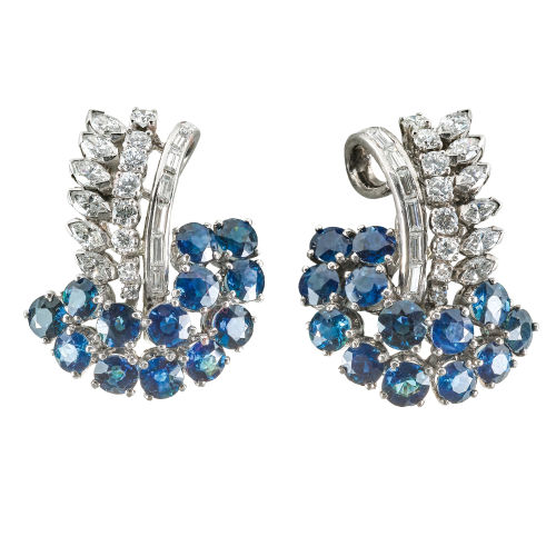 SAPHIR-DIAMANT-OHRSTECKER : (DOBIASCHOFSKY AUKTIONEN AG)