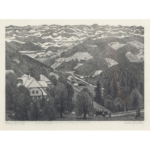 EMIL ZBINDEN : 'Bimbach, Blick gegen Trachselwald' (DOBIASCHOFSKY AUKTIONEN AG)