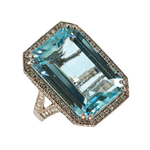 AQUAMARIN-DIAMANT-RING : (DOBIASCHOFSKY AUKTIONEN AG)