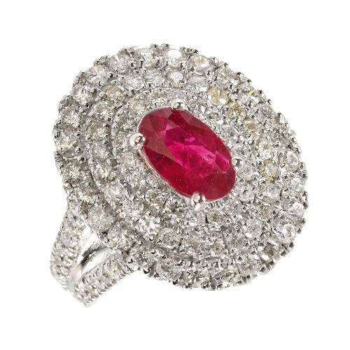 RUBIN-DIAMANT-RING : (DOBIASCHOFSKY AUKTIONEN AG)