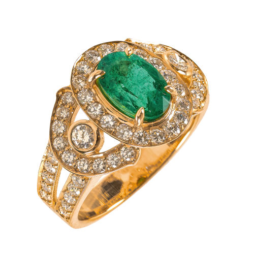 SMARAGD-DIAMANT-RING : (DOBIASCHOFSKY AUKTIONEN AG)