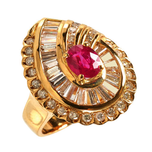 RUBIN-DIAMANT-RING : (DOBIASCHOFSKY AUKTIONEN AG)