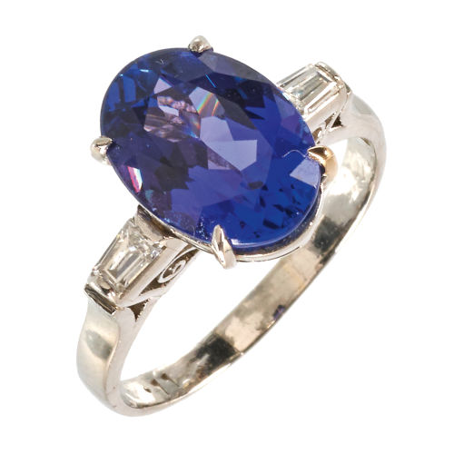 TANSANIT-DIAMANT-RING : (DOBIASCHOFSKY AUKTIONEN AG)