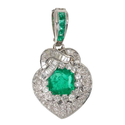 SMARAGD-DIAMANT-ANH�NGER : (DOBIASCHOFSKY AUKTIONEN AG)