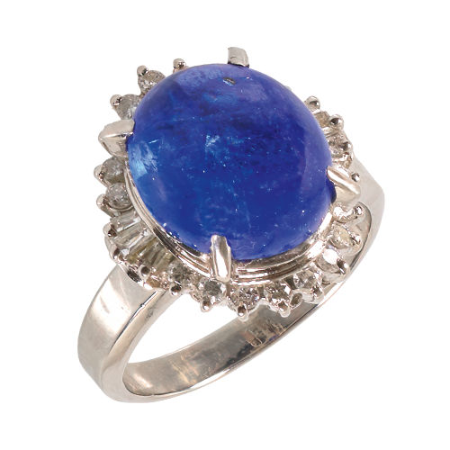 TANSANIT-DIAMANT-RING : (DOBIASCHOFSKY AUKTIONEN AG)