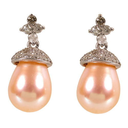 PERLEN-DIAMANT-OHRH�NGER : (DOBIASCHOFSKY AUKTIONEN AG)