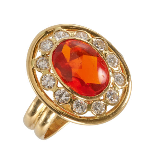 OPAL-DIAMANT-RING : (DOBIASCHOFSKY AUKTIONEN AG)