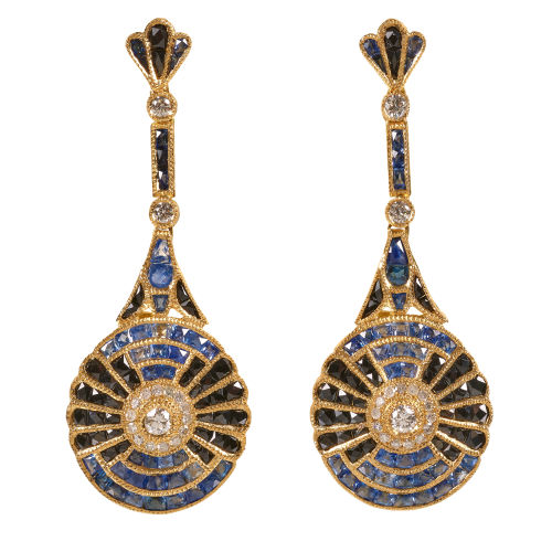 DIAMANT-SAPHIR-OHRH�NGER : (DOBIASCHOFSKY AUKTIONEN AG)
