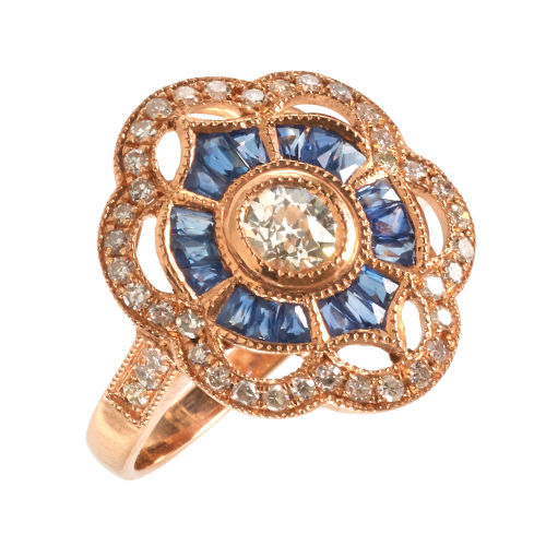 DIAMANT-SAPHIR-RING : (DOBIASCHOFSKY AUKTIONEN AG)