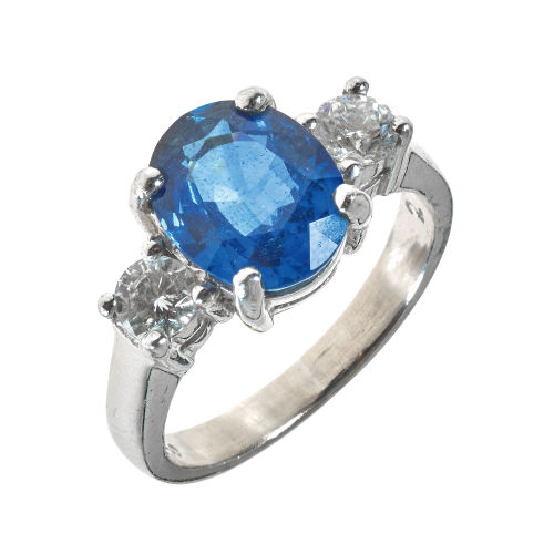 SAPHIR-BRILLANT-RING : (DOBIASCHOFSKY AUKTIONEN AG)
