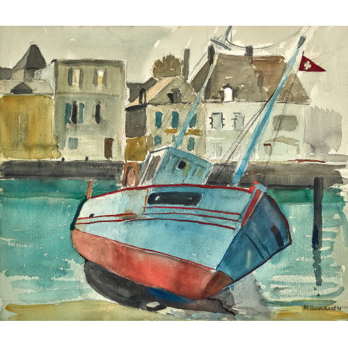 MAURICE BARRAUD : Boot im Hafen (DOBIASCHOFSKY AUKTIONEN AG)