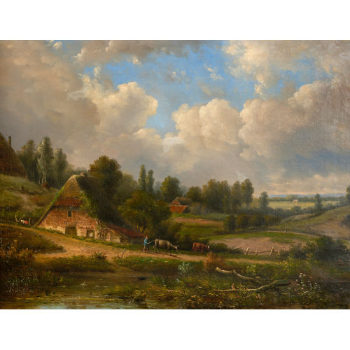 JAN FREDERIK VAN DEVENTER : B�uerliche Landschaft mit K�hen (DOBIASCHOFSKY AUKTIONEN AG)