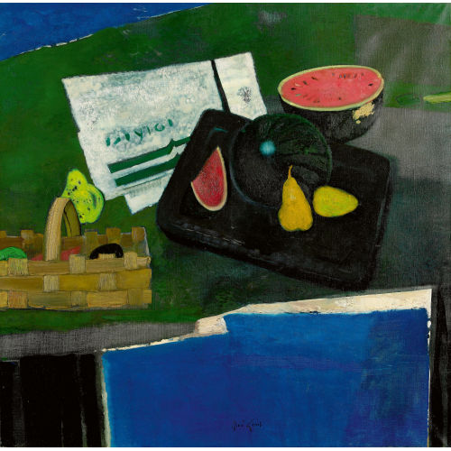 REN� GENIS : 'Nature morte au plateau noir' (DOBIASCHOFSKY AUKTIONEN AG)