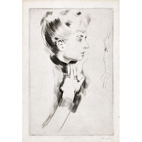 PAUL C�SAR HELLEU : Femme en profil (DOBIASCHOFSKY AUKTIONEN AG)