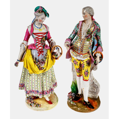 PAAR FIGUREN : Frankreich, 19. Jh. (Jacob Petit) (DOBIASCHOFSKY AUKTIONEN AG)