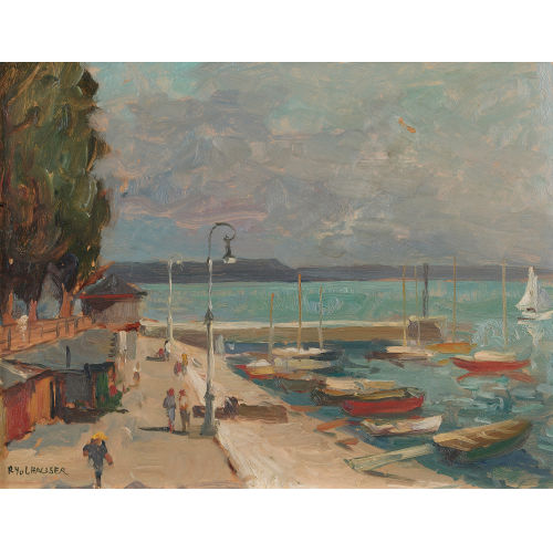 REN�E YOLANDA HAUSER : 'Neuch�tel. Le Port' (DOBIASCHOFSKY AUKTIONEN AG)