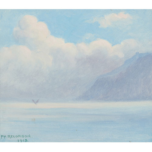 PHILIPPE ERNEST RECORDON : Genfersee mit Segelboot (DOBIASCHOFSKY AUKTIONEN AG)