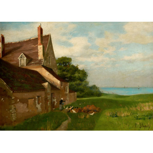 EUG�NE (GEN. DUPUY GALIEN-LALOUE : Bauernhofszene am Meer (DOBIASCHOFSKY AUKTIONEN AG)