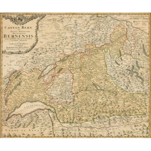 GABRIEL WALSER : 'Canton Bern sive Illustris Helvetiorum Respublica Bernensis cum subditis suis et confinibus recenter delineata � Gabriele Walsero edentibus Homannianis Heredibus Norimbergae 1766 C.P.S.C.M.' (DOBIASCHOFSKY AUKTIONEN AG)