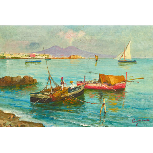 19./20. JH. ITALIEN : Fischer in der Bucht von Neapel (DOBIASCHOFSKY AUKTIONEN AG)