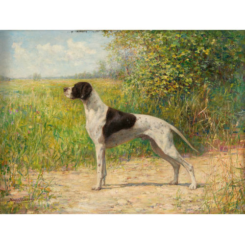 HUGO STRAUSS : Jagdhund in der Landschaft (DOBIASCHOFSKY AUKTIONEN AG)