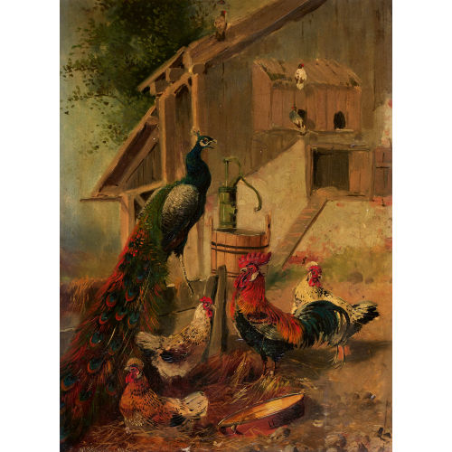 MAX II H�NGER : H�hnerhof mit Pfau (DOBIASCHOFSKY AUKTIONEN AG)