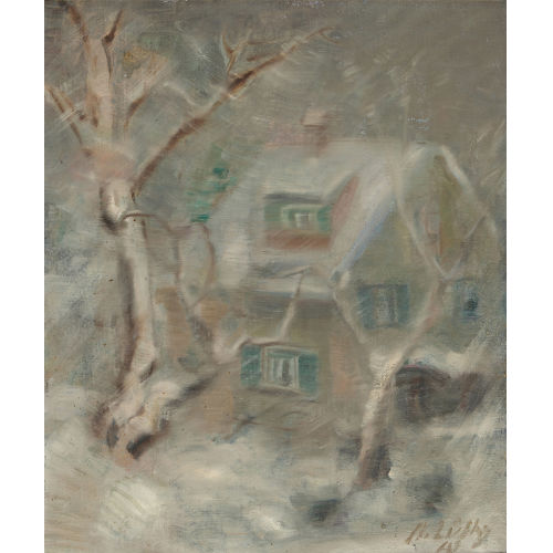 OSCAR WILHELM L�THY : Haus in verschneiter Landschaft (DOBIASCHOFSKY AUKTIONEN AG)