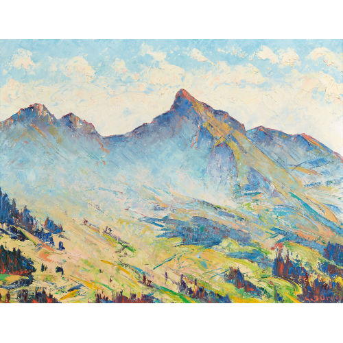 LOUIS D�RR : Blick auf B�rglen, Gemsflue, Ochsen und H�rlisbodengrat (DOBIASCHOFSKY AUKTIONEN AG)